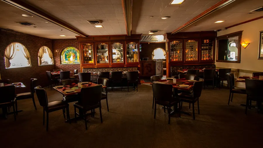 LaScala main dining room with arched windows